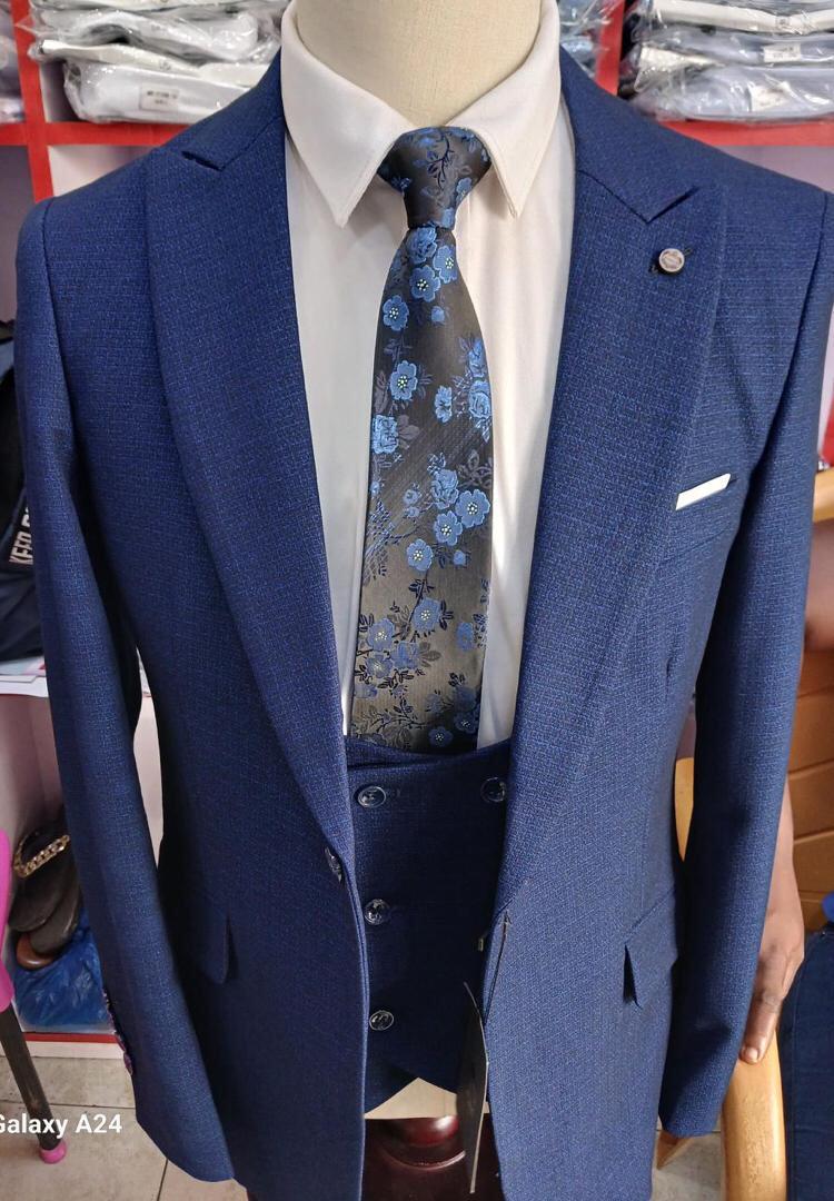 Premium Italian-Style Parliament Blue Slim-Fit Suit