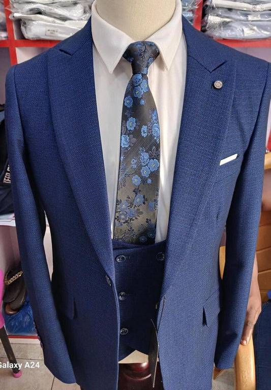 Premium Italian-Style Parliament Blue Slim-Fit Suit