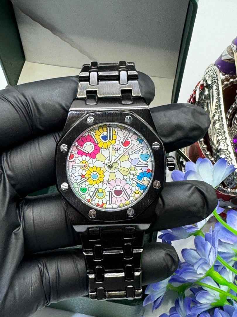 Bubble Dial Hip-Hop Quartz Watch – Royal Oak Style Stainless Steel Balloon Watch