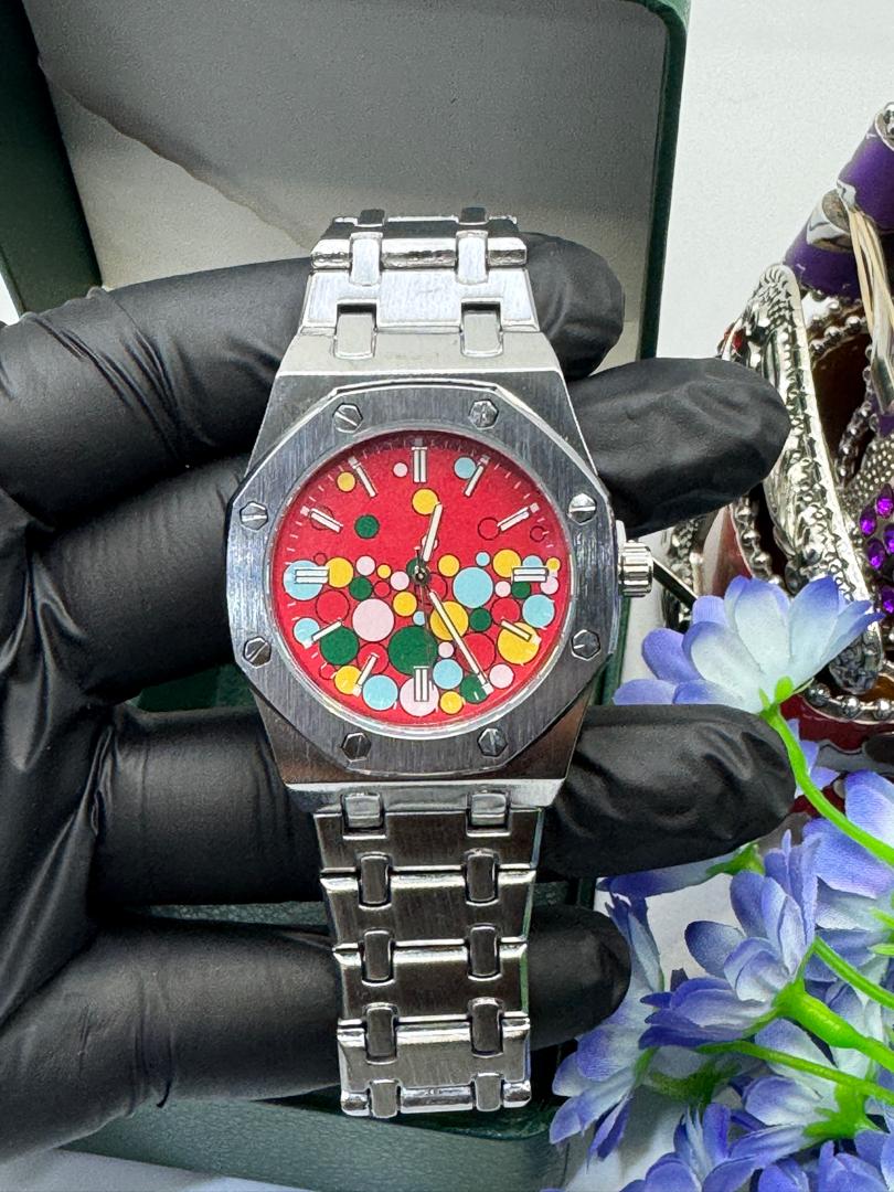 Bubble Dial Hip-Hop Quartz Watch – Royal Oak Style Stainless Steel Balloon Watch