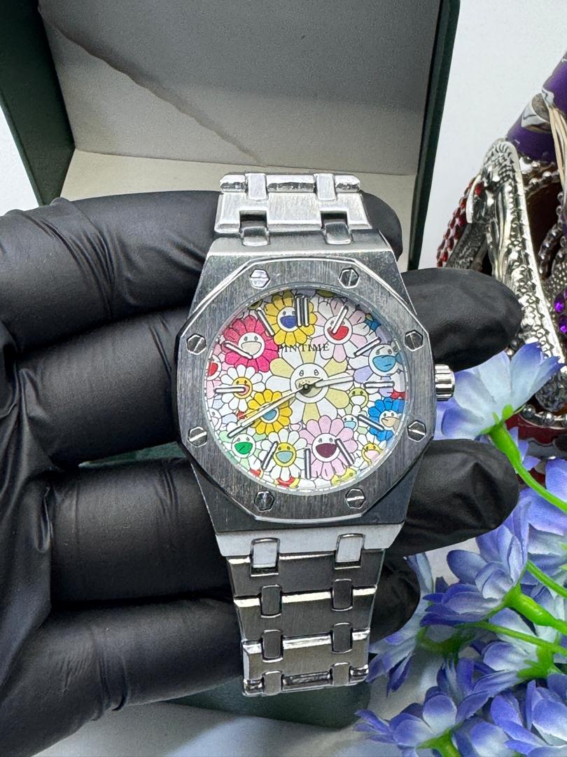 Bubble Dial Hip-Hop Quartz Watch – Royal Oak Style Stainless Steel Balloon Watch