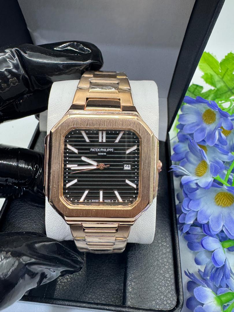 Luxury Square Dial Two-Tone Stainless Steel Men's Watch