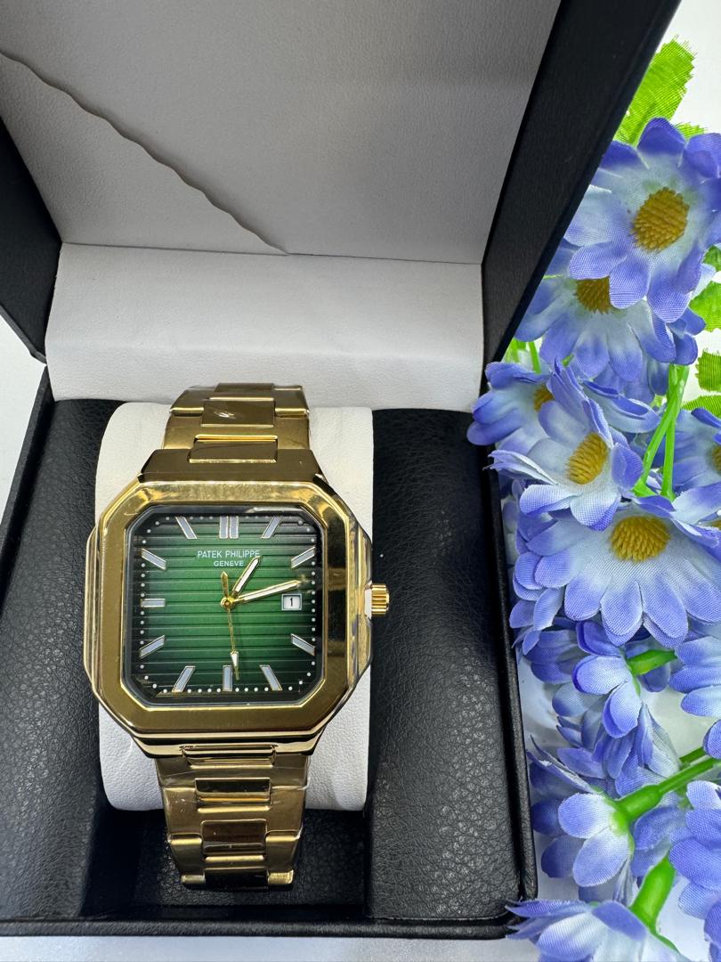 Luxury Square Dial Two-Tone Stainless Steel Men's Watch