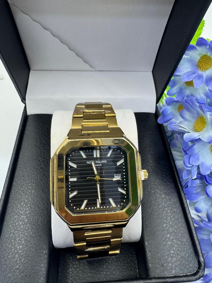 Luxury Square Dial Two-Tone Stainless Steel Men's Watch